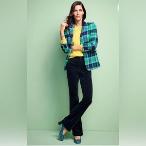 Talbots Stretch Corduroy Flare Leg‎ Pants Navy Classic Preppy Flattering